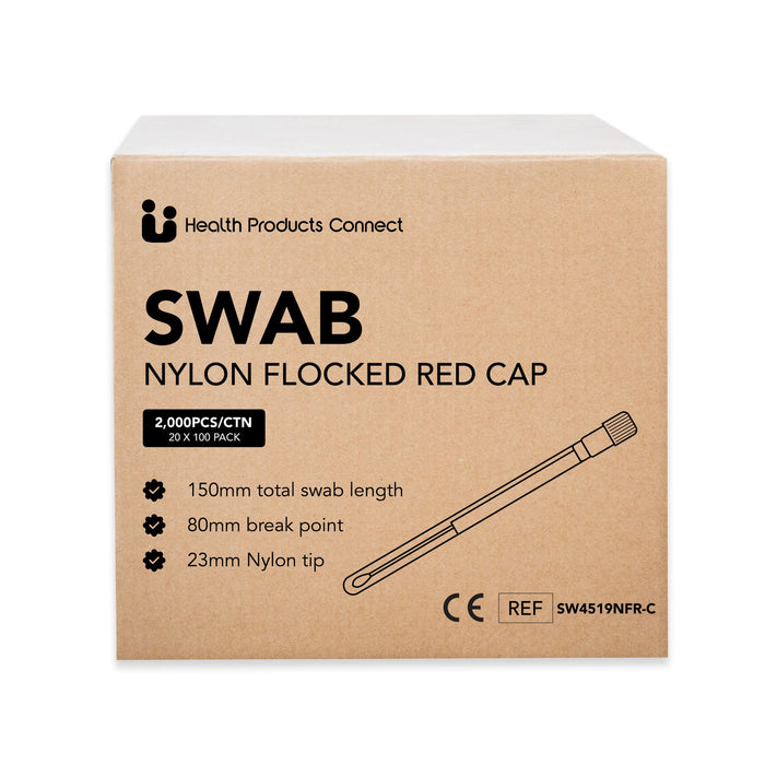 Swab Nylon Flocked Red Cap